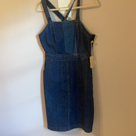Denim Jean overall Dress with Pockets - Sz 6 - Picture 3 of 6